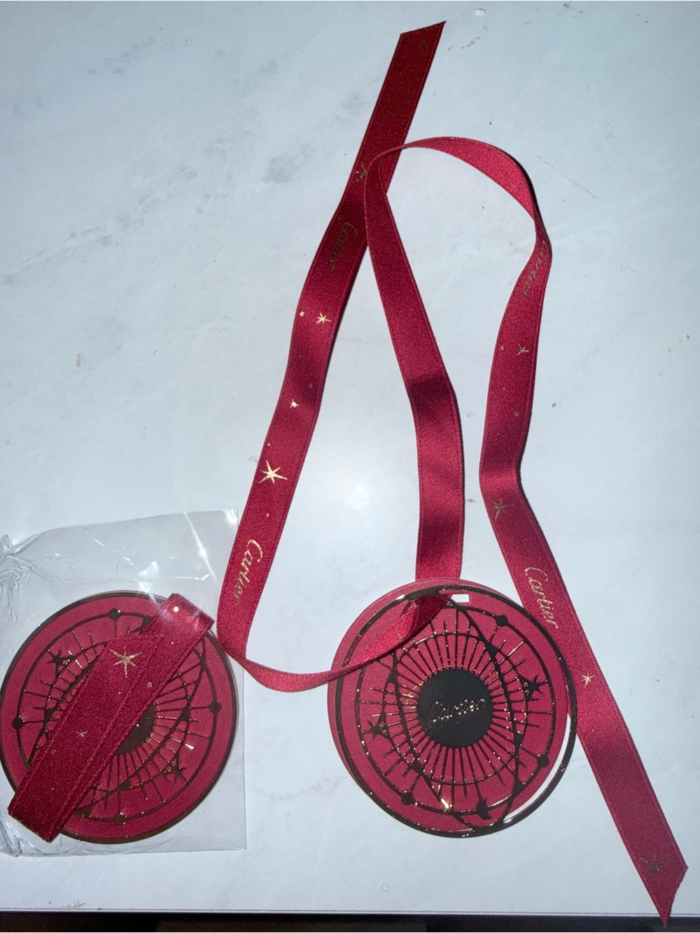 NWT Cartier red and gold Christmas 2024 gift tag